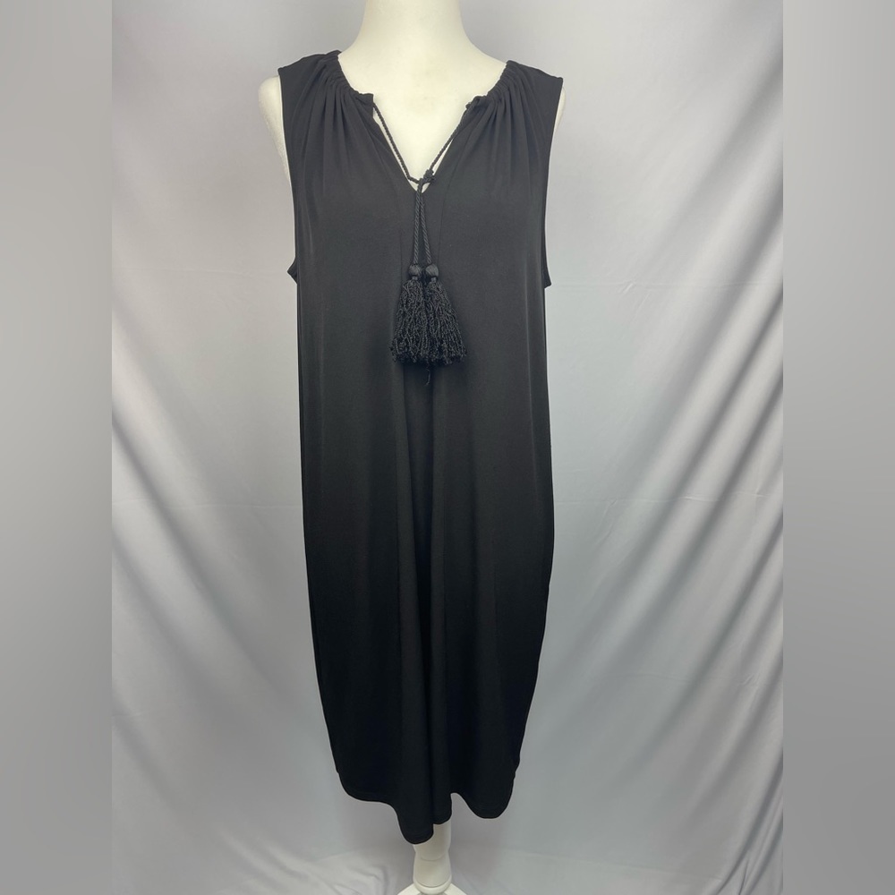 MICHAEL Michael Kors black sleeveless tassel front tie dress women’s M Michael - Picture 4 of 10